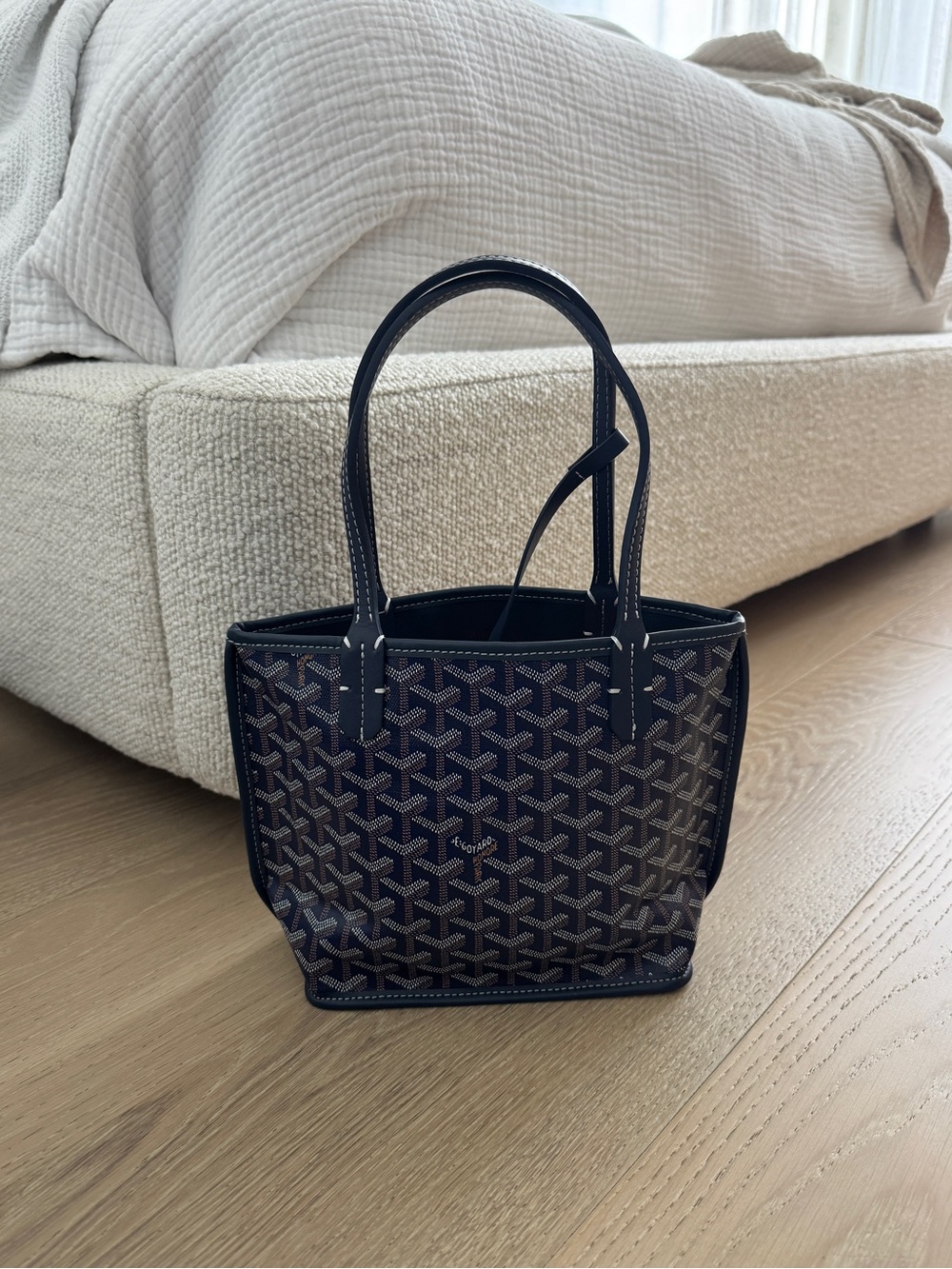 Navy Blue Reversible Anjou Mini Goyard